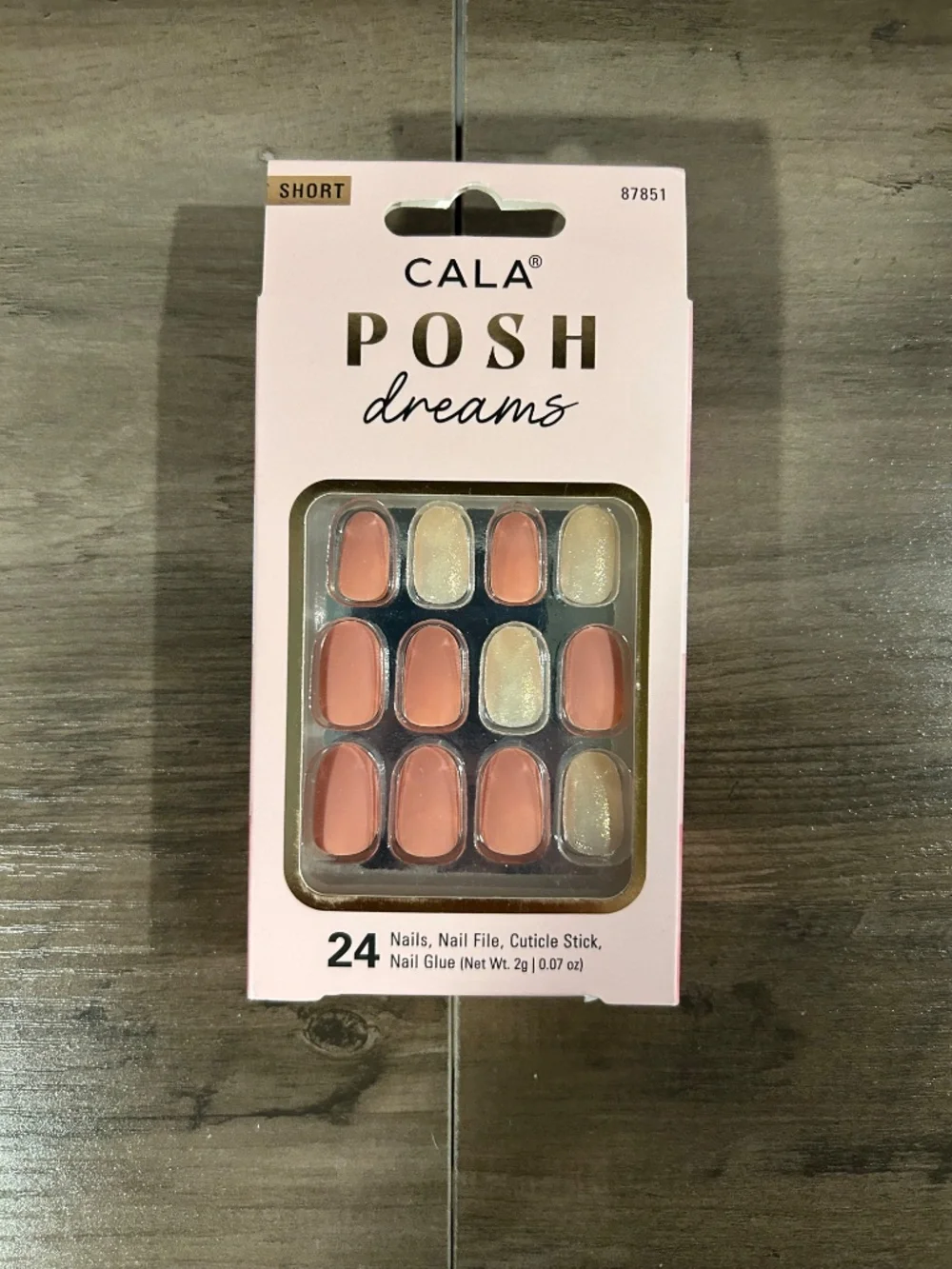 CALA & L.A. Colors Press-On Nails Lot Short Square Glitter, Glue Included